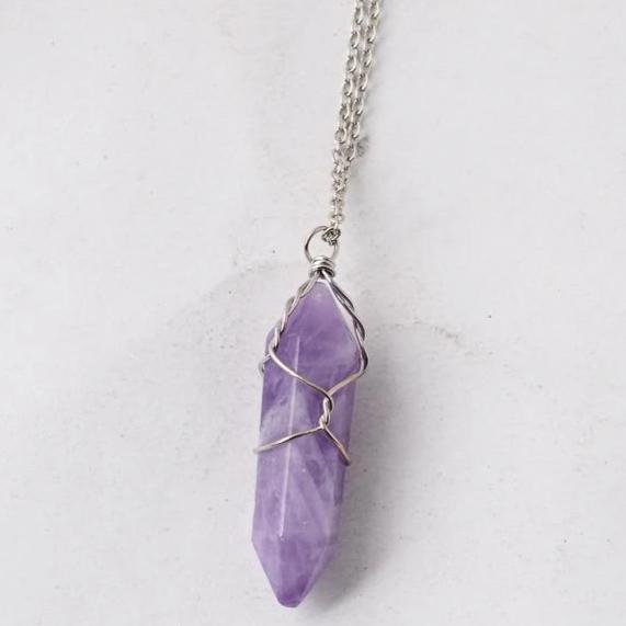 Simple Wrap Crystal Pendant Necklaces